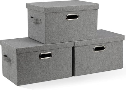 Medium 15" 21 Quart Collapsible Stackable Storage Bins by GraciadecoStorage