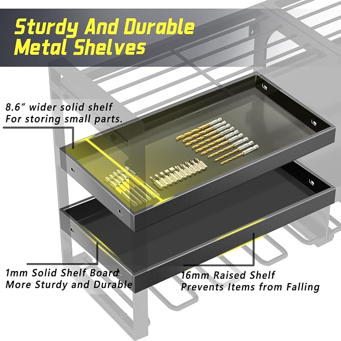 Power Tool Organizer Wall Mount, 4 Layers Heavy Duty Storage Rack - Image 2