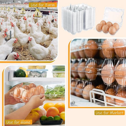 Zubebe 200 Pieces Clear Egg Cartons Plastic Egg Cartons Bulk Empty Chicken Egg - Image 5