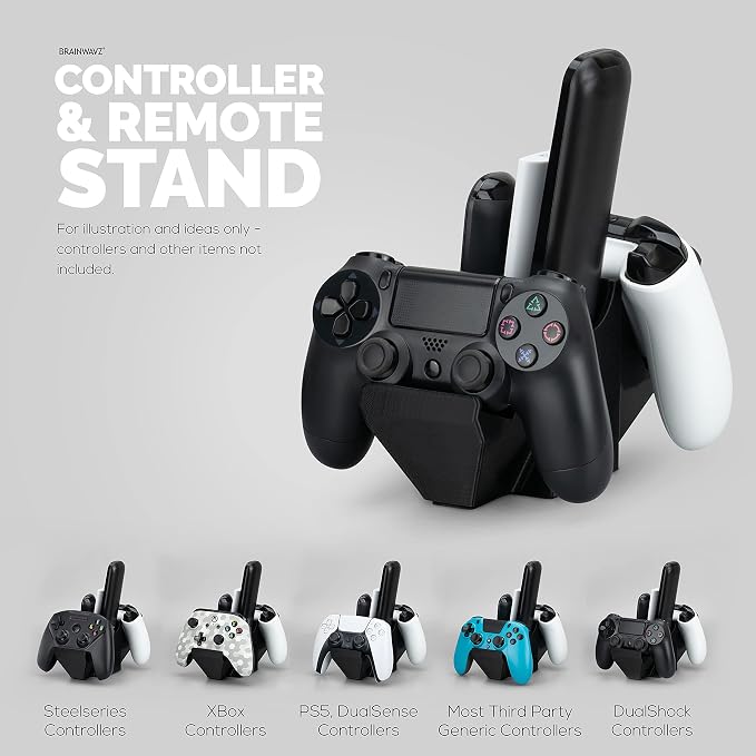 BRAINWAVZ Dual Game Controller & Storage Desktop Holder, Universal Design - Image 6