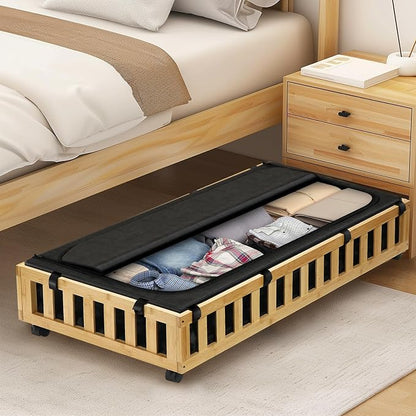 2 Pack Bamboo Under Bed Storage - Image 6