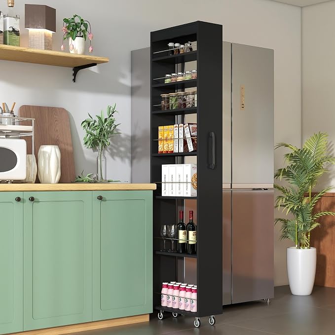 Slim Rolling Storage Cart, 7-Tier Pull-Out Spice Rack by Unknown