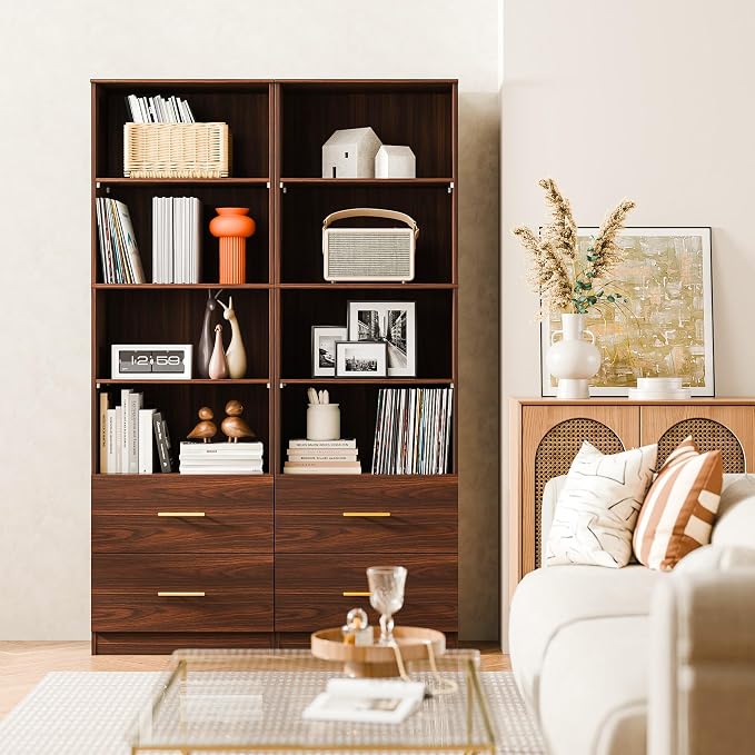 Cozy Castle 74.1'' Bookshelf, Tall Bookcase - Image 5
