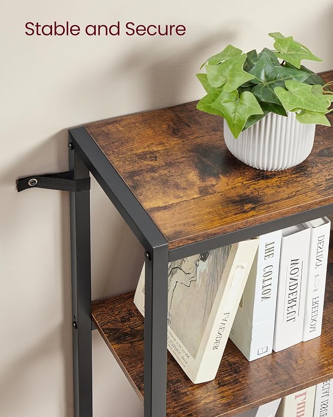 VASAGLE 6 Tier Bookshelf with Metal Frame, Convertible Industrial Corner Shelf - Image 5