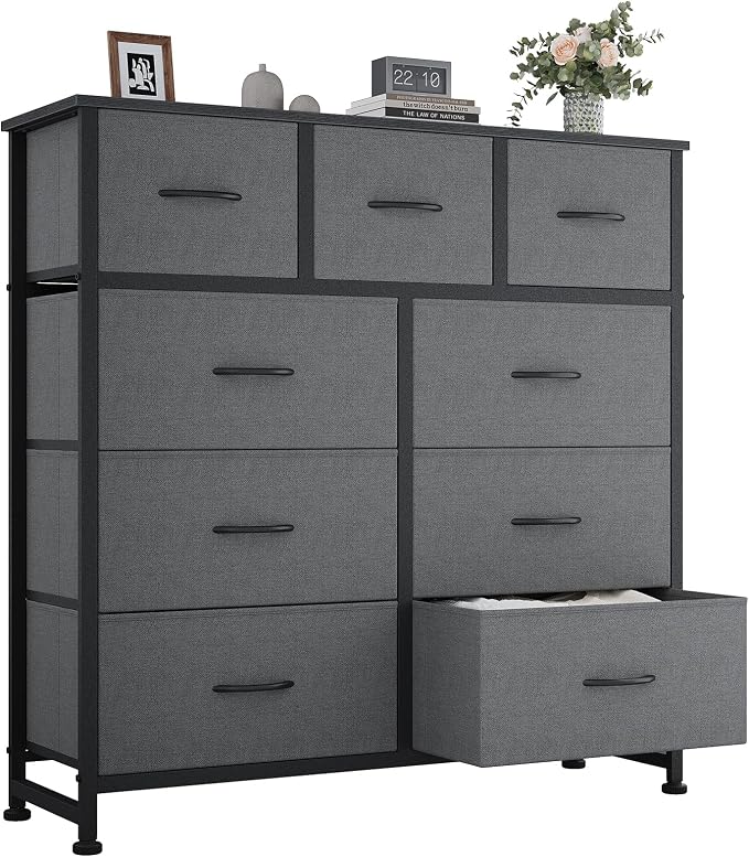 OLIXIS 9-Drawer Fabric Storage Dresser Chest Organizer Unit, Space-saving by OLIXIS