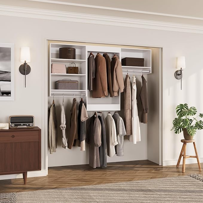 ROOMTEC Modular Closet System, Wall-Mounted Wooden Tower - Image 8