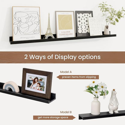 Picture Ledge Shelf, Floating Shelves Set of 2, 36 Inches Solid Wood Nursery - Image 6