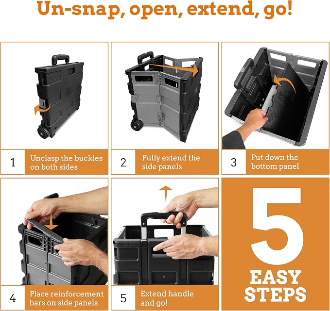 Ultra-Slim Rolling Collapsible Storage Pack-N-Roll Utility-carts, - Image 6