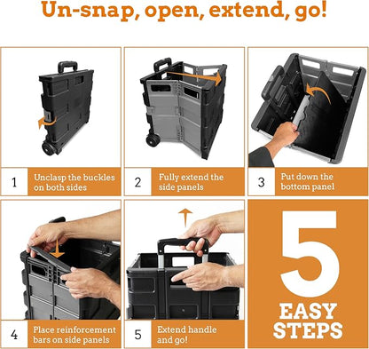 Ultra-Slim Rolling Collapsible Storage Pack-N-Roll Utility-carts, - Image 6