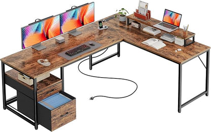 PRAISUN 63 Inch L Shaped Desk by PRAISUN