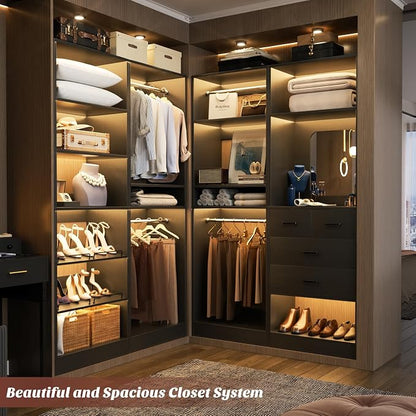 Unikito 50” Closet System with 4 Drawers, 4.2FT Wood Closet Organizer with - Image 4