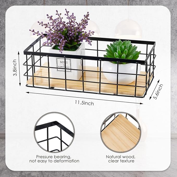 Funrous 2 Pcs Metal Small Wire Basket Wall Hanging Wire Basket Hang Small - Image 2