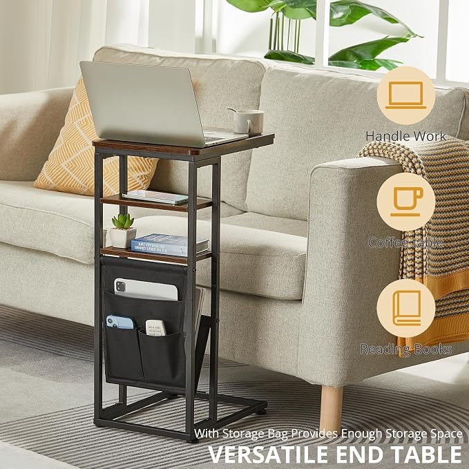 C Shaped End Table 28" 3-Tier C Table - Image 5
