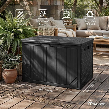 YITAHOME XXL 230 Gallon Extra Large Outdoor Deck Box, Lockable Resin - Image 2