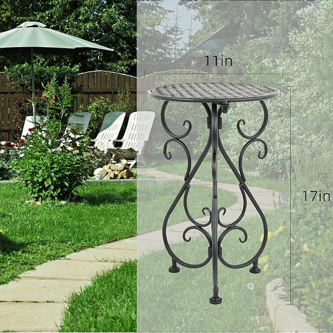 NAKUPE Metal Plant Stands 2 Pack, Heavy Duty Plant Pedestal 17" Tall, Single - Image 3