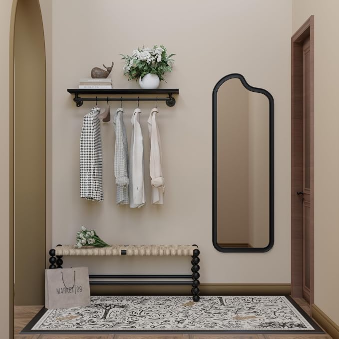Black Clothes Rack 36in, Wall Mounted Garment Rack - Image 7