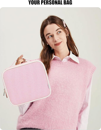 Relavel Travel Makeup Bag With LED Mirror, Portable Cosmetic Bag Organizer with - Image 7