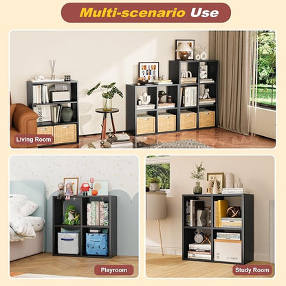 4 Cube Storage Organizer, Metal Cubby Storage Shelf, Small Box Bookshelf - Image 4