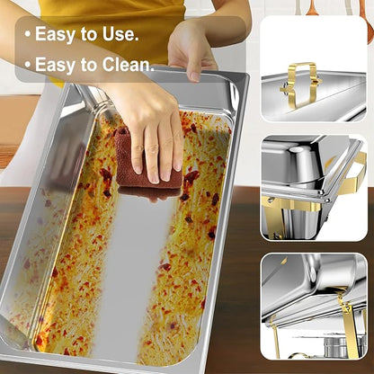 Chafing Dishes for Buffet 2 Pack, 11QT Stainless Steel Food Warmers for Parties - Image 6