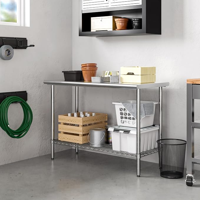 Seville Classics Commercial Work Table Island Utility Cart Prep Station - Image 4