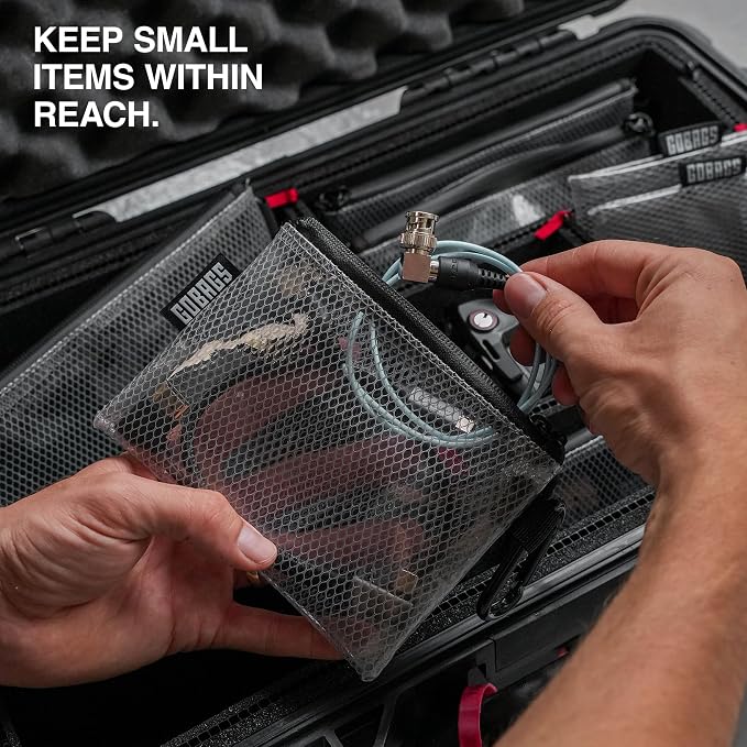 GOBAGS Air Production Multi‑Size Clear Zipper Pouch – Cable Organizer & Travel - Image 9
