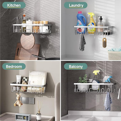 Veken Shower Caddy 6-Pack, Advanced Rustproof Design, No Drilling Adhesive - Image 7