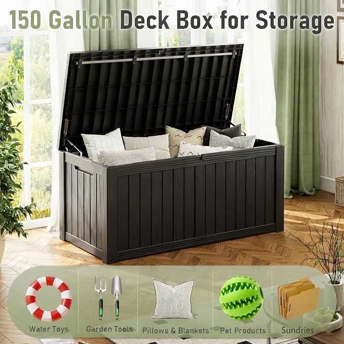 Outdoor Storage Box, Resin Deck Boxes Indoor and outdoor, Waterproof Storage - Image 6