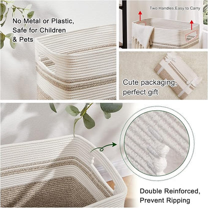 OIAHOMY Laundry Hamper-Laundry Basket, Tall Cotton Storage Basket - Image 4