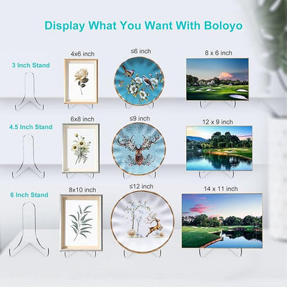 Boloyo 60-Degree Angle Acrylic Plate Display Stand, 4.5 Inch 2PC Clear Acrylic - Image 3