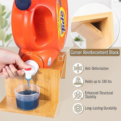 MyLifeUNIT Laundry Detergent Dispenser, 2 Pack Wooden Laundry Detergent Holder - Image 3