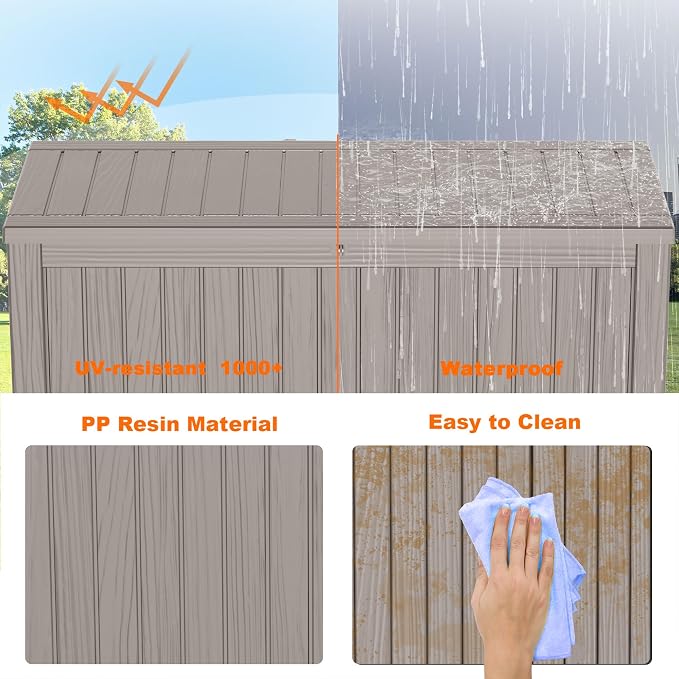 EasyUp 180 Gallon Outdoor Deck Box Waterproof, UV Resistant Resin Outdoor - Image 8