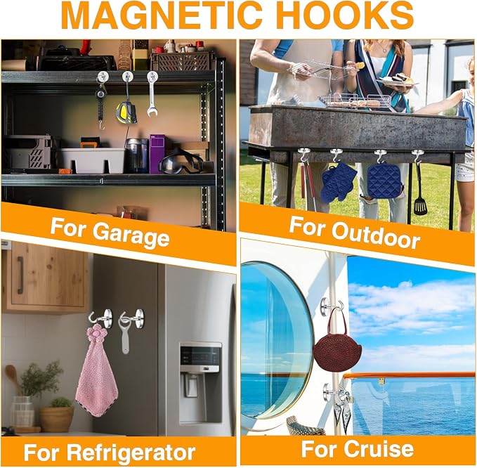 E BAVITE Magnetic Hooks, 120 LBS Heavy Duty Magnet - Image 6
