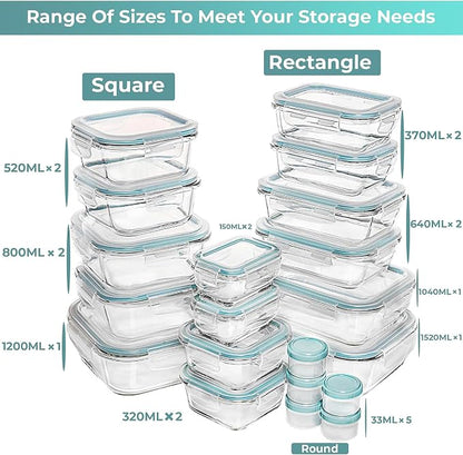 Razab 35 Pc Set Glass Food Storage Containers - Image 2