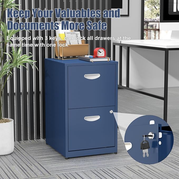 2 Drawer File Cabinet, Metal Two Drawer Vertical File Cabinets - Image 5