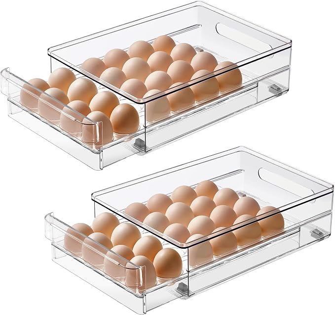 vacane 24 Capacity Egg Holder for Refrigerator Organizer Bins, Bpa Free Egg by vacane