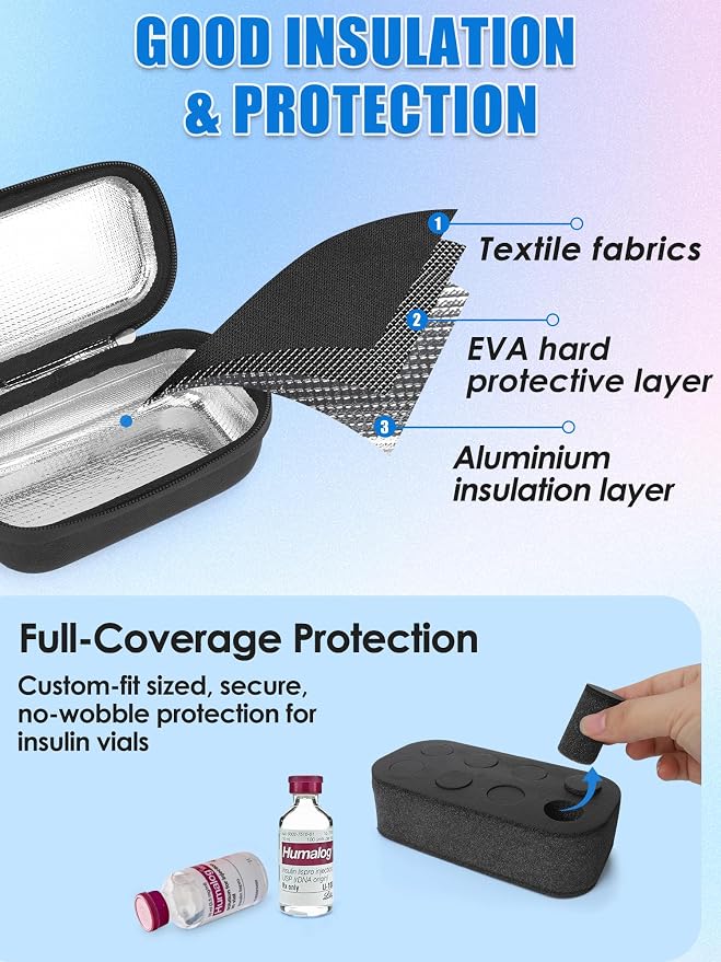 YOUSHARES Insulin Fridge Holder Storage Case Organizer, Insulin Vial Organizer - Image 3