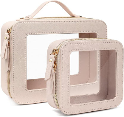 Travel Clear Makeup Bag Set, TSA Approved Cosmetic Bag Case by FFpaw