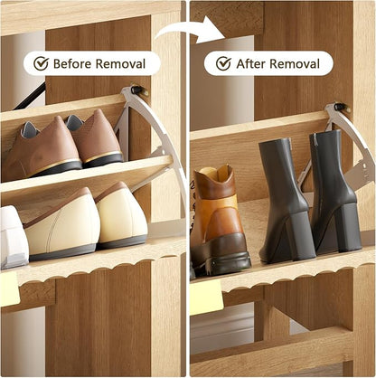 32" Fluted Shoe Cabinet Storage - Image 5