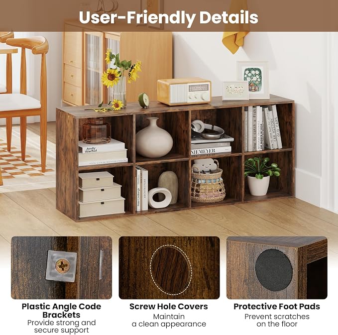 Giantex 8-Cube Bookcase, Floor Standing Bookshelf - Image 6