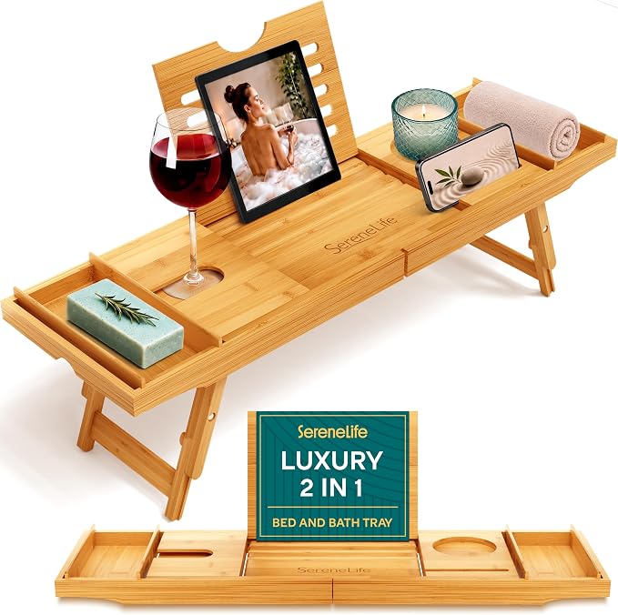 SereneLife Bath Caddy Breakfast Tray Combo by SereneLife