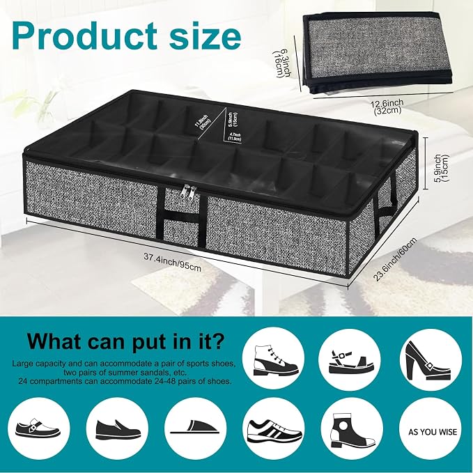 Under Bed Shoe Storage Organizer - Image 4