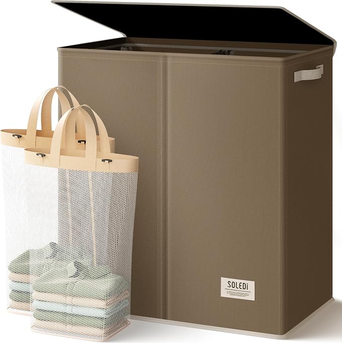 SOLEDI Large Double Laundry Hamper by SOLEDI