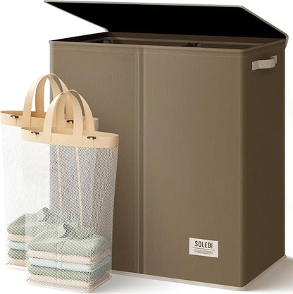 SOLEDI Large Double Laundry Hamper by SOLEDI