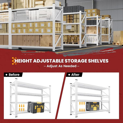 79" Wide Storage Shelves, 7000LBS Garage Shelving Heavy Duty, Standing Shelf - Image 4