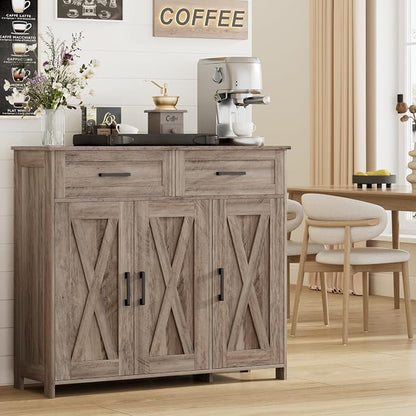Homhedy Sideboard Buffet Cabinet, Coffee Bar Storage Cabinet by Homhedy