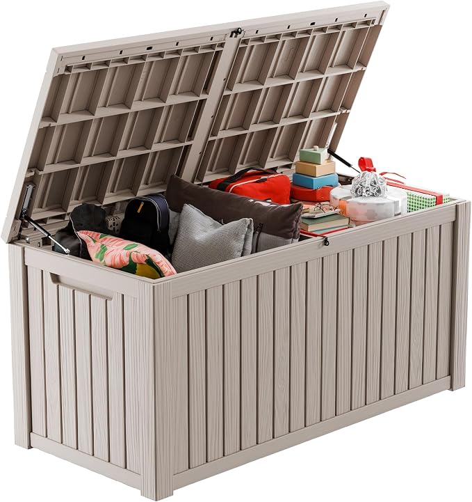 200 Gallon Large Deck Box, Resin Outdoor Storage Box by OutdoorLivingPerfected