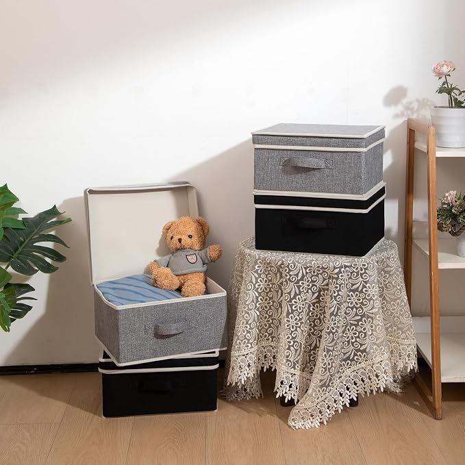 Storage Bins with Lid, Foldable Clothing Storage Box case with Handle - Image 7