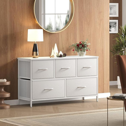 OLIXIS White Dresser for Bedroom, Wide Chest of Drawers for Clothes Storage | - Image 2