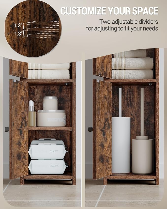Hzuaneri Bathroom Storage Cabinet, Small Corner Floor Cabinet - Image 7