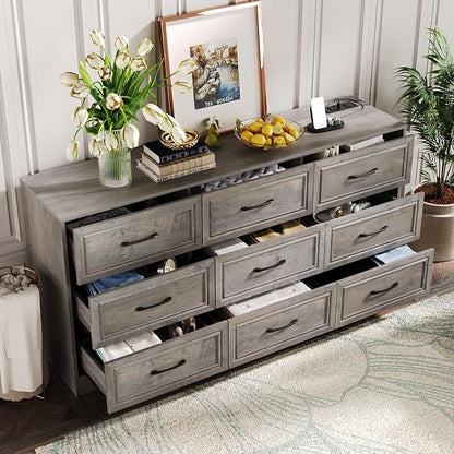 Fameill Dresser for Bedroom, 9 Drawer Wide Dresser Organizer by Fameill
